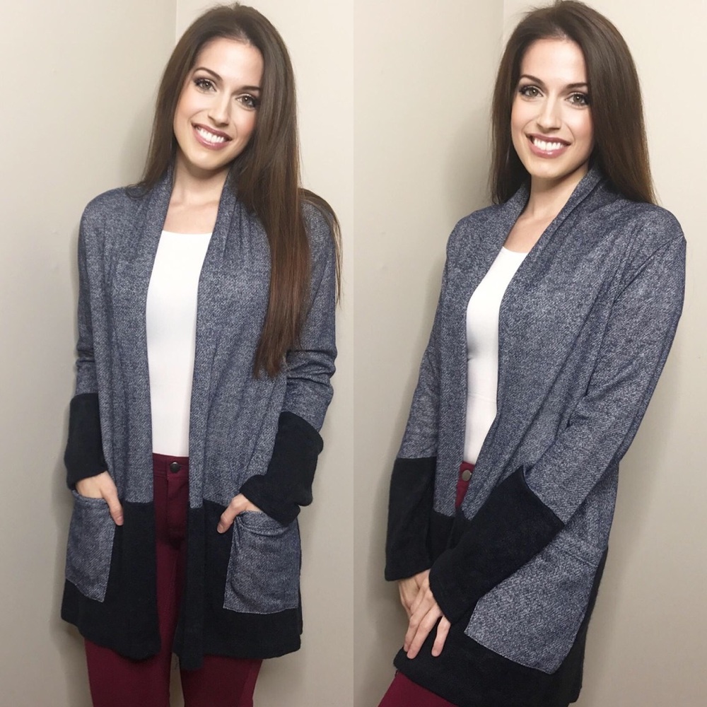 Navy Baby French Terry Cardigan - Picture 2 of 4